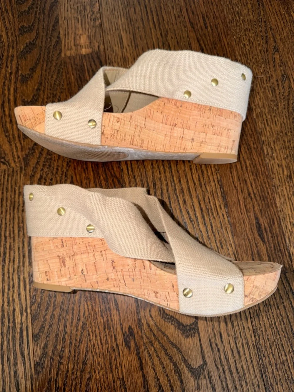 Lucky Brand Miller Crisscross Cork Wedge Sandals